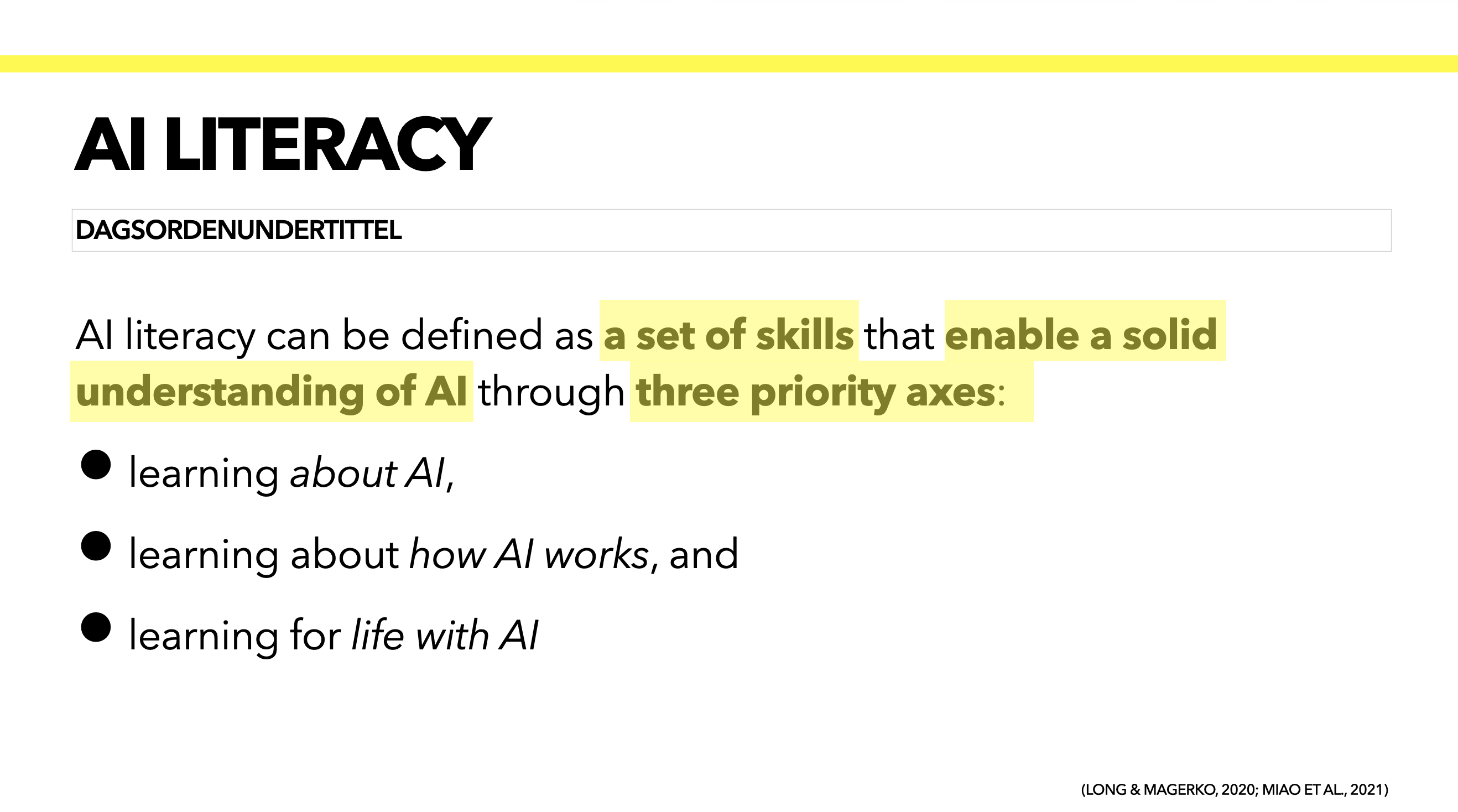 AI Literacy — tre akser