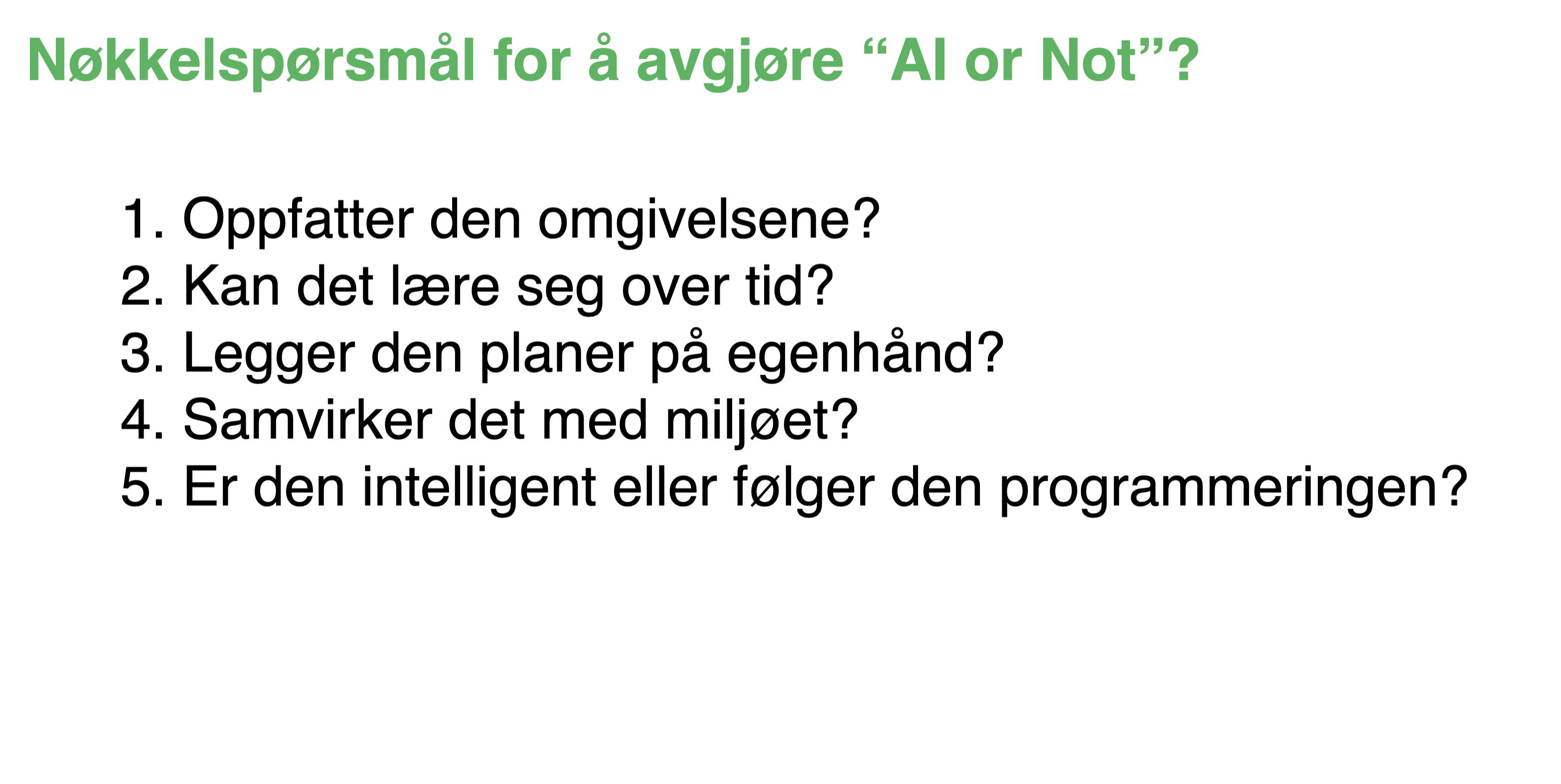 AI or Not — fem nøkkelspørsmål med brødrister-eksempel